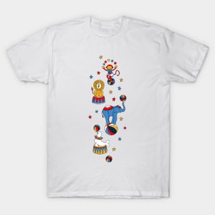 Little Circus Stars on White T-Shirt